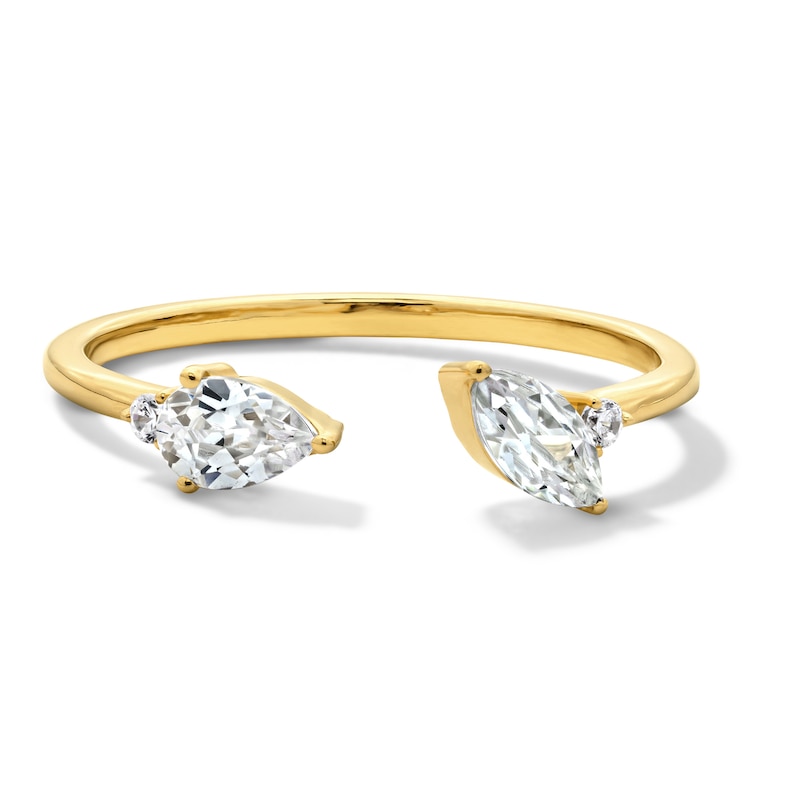 Main Image 1 of 3/8 CT. T.W. Multi-Shape Lab-Grown Diamond Open Ring in 10K Gold (F/VS2)