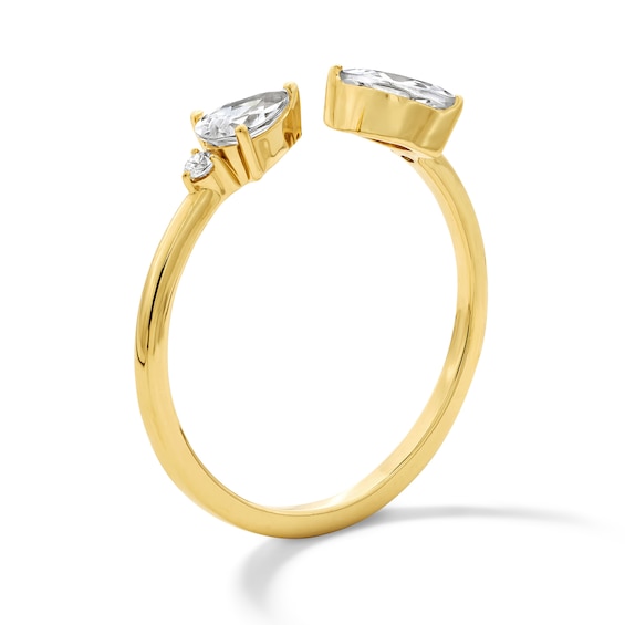 3/8 CT. T.w. Multi-Shape Certified Lab-Grown Diamond Open Ring in 10K Gold (F/Vs2)