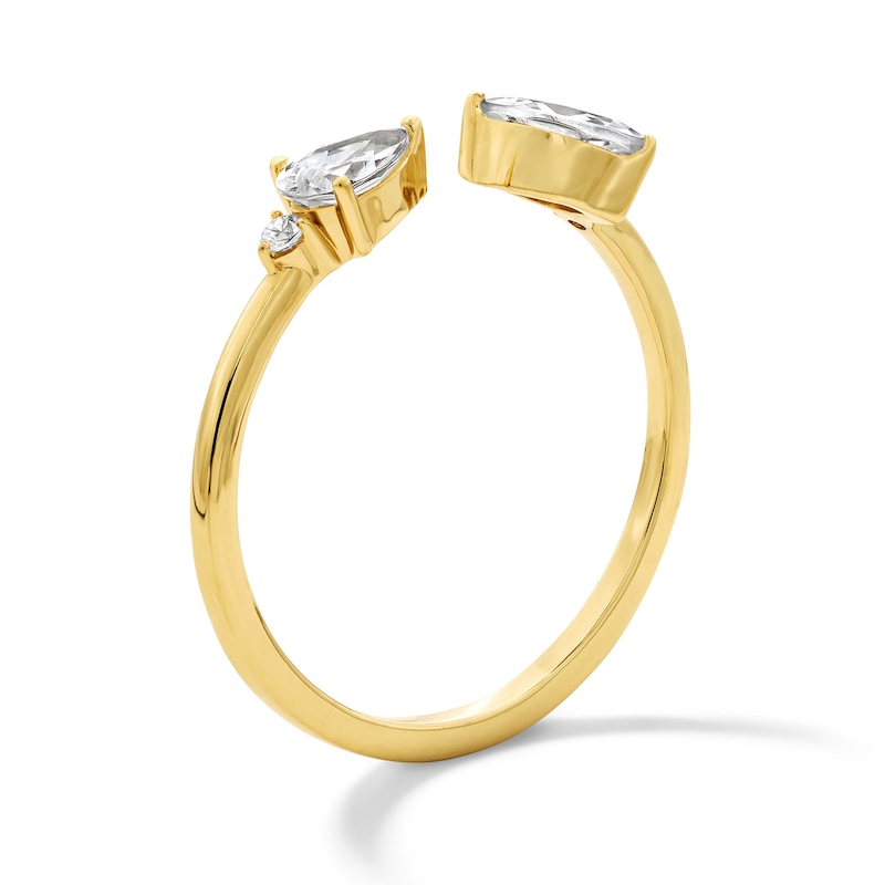 Main Image 4 of 3/8 CT. T.W. Multi-Shape Lab-Grown Diamond Open Ring in 10K Gold (F/VS2)