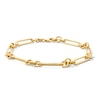 Thumbnail Image 1 of 5.4mm Paper Clip Station Bracelet in Hollow 10K Gold - 7.5"