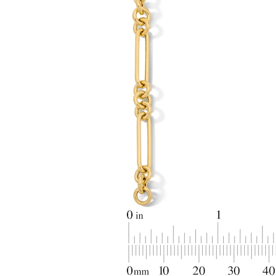 5.4mm Paper Clip Station Bracelet in Hollow 10K Gold - 7.5"