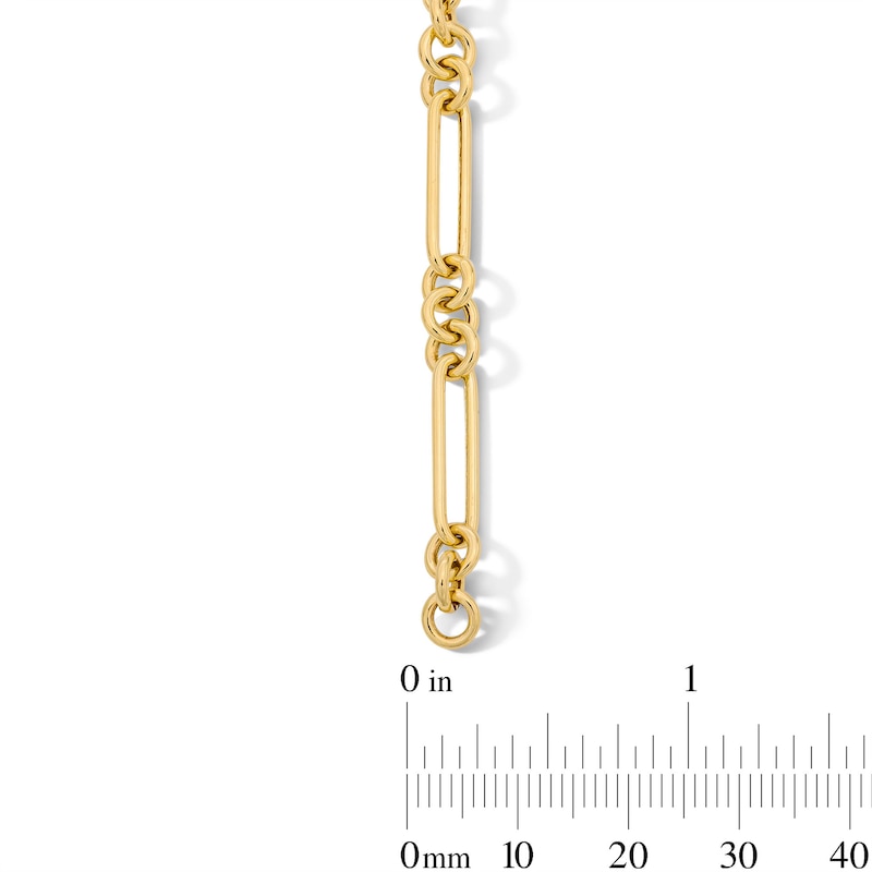 Main Image 3 of 5.4mm Paper Clip Station Bracelet in Hollow 10K Gold - 7.5"