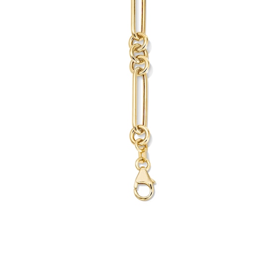 5.4mm Paper Clip Station Bracelet in Hollow 10K Gold - 7.5"