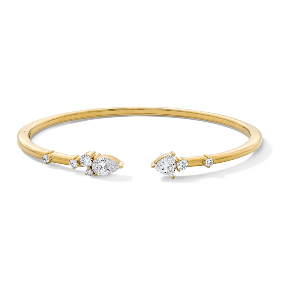 2 CT. T.w. Multi-Shape Certified Lab-Grown Diamond Cuff Bracelet in 10K Gold (F/Vs2)