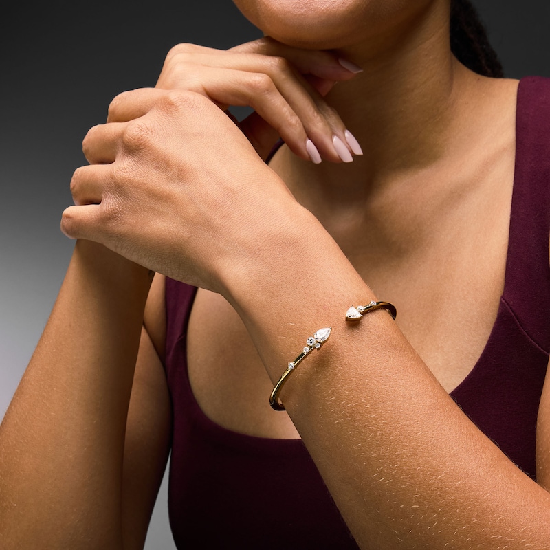 Main Image 2 of 2 CT. T.W. Multi-Shape Lab-Grown Diamond Cuff Bracelet in 10K Gold (F/VS2)
