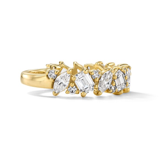 1-1/2 CT. T.w. Multi-Shape Certified Lab-Grown Diamond Anniversary Scatter Band in 14K Gold (F/Vs2)