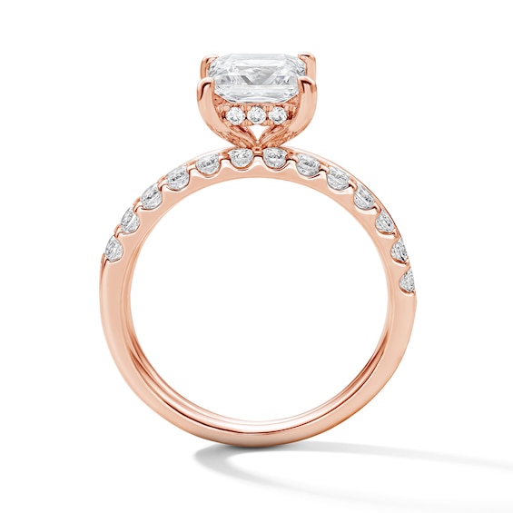 2 CT. T.w. Princess-Cut Certified Lab-Grown Diamond Bridal Set in 14K Rose Gold (F/Vs2)