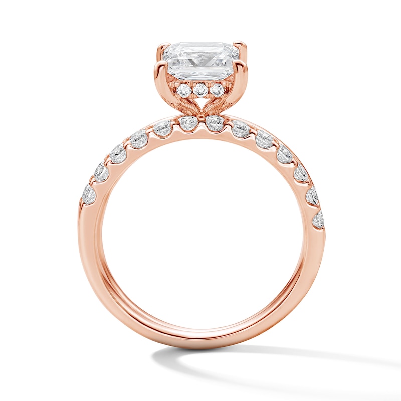 Main Image 2 of 2 CT. T.W. Princess-Cut Certified Lab-Grown Diamond Bridal Set in 14K Rose Gold (F/VS2)