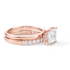 Thumbnail Image 3 of 2 CT. T.W. Princess-Cut Certified Lab-Grown Diamond Bridal Set in 14K Rose Gold (F/VS2)