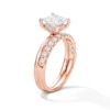 Thumbnail Image 4 of 2 CT. T.W. Princess-Cut Certified Lab-Grown Diamond Bridal Set in 14K Rose Gold (F/VS2)