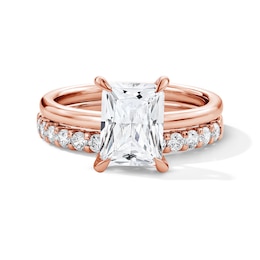 2 CT. T.W. Radiant-Cut Certified Lab-Grown Diamond Bridal Set in 14K Rose Gold (F/VS2)