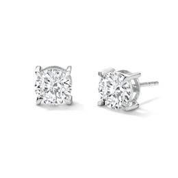 2 CT. T.W. Lab-Grown Diamond Solitaire Stud Earrings in Sterling Silver (F/VS2)