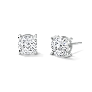 2 CT. T.W. Lab-Grown Diamond Solitaire Stud Earrings in Sterling Silver (F/VS2)