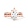 Thumbnail Image 1 of 2 CT. T.W. Marquise-Cut Certified Lab-Grown Diamond Bridal Set in 14K Rose Gold (F/VS2)