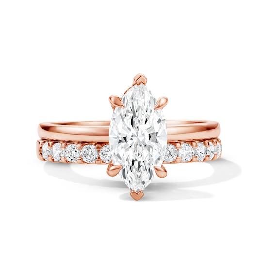 2 CT. T.w. Marquise-Cut Certified Lab-Grown Diamond Bridal Set in 14K Rose Gold (F/Vs2)