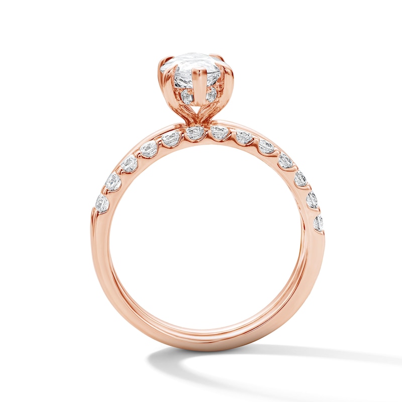 Main Image 2 of 2 CT. T.W. Marquise-Cut Certified Lab-Grown Diamond Bridal Set in 14K Rose Gold (F/VS2)