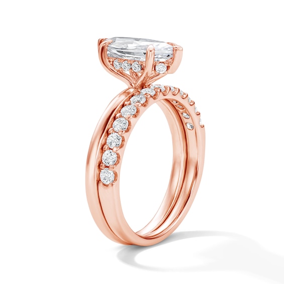 2 CT. T.w. Marquise-Cut Certified Lab-Grown Diamond Bridal Set in 14K Rose Gold (F/Vs2)