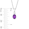 Thumbnail Image 2 of Oval Amethyst and Lab-Grown Diamond Accent Pendant in Sterling Silver (F/VS2)