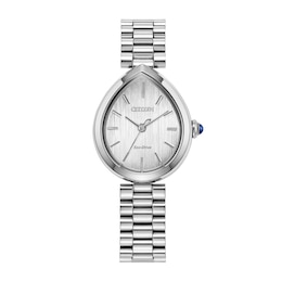 Ladies’ Citizen Eco-Drive® Rainell Analog Watch with Silver-Tone Dial (Model: EM1200-55A)