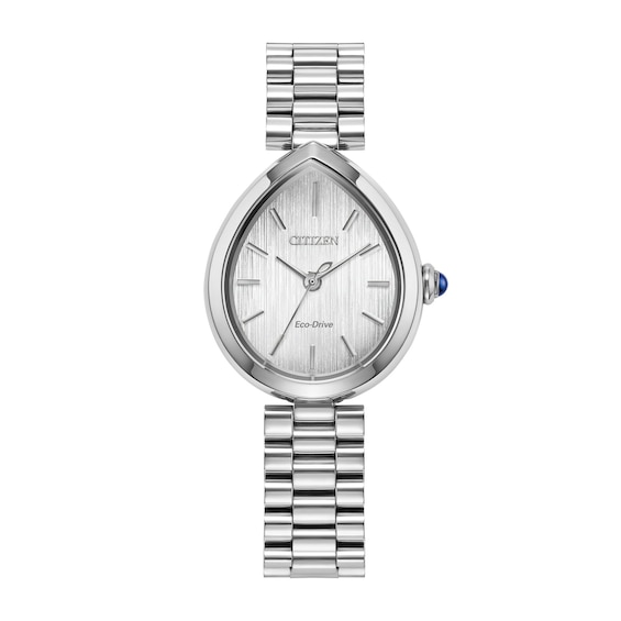 Ladiesâ Citizen Eco-Drive® Rainell Analog Watch with Silver-Tone Dial (Model: Em1200-55A)