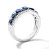 Thumbnail Image 3 of Blue Lab-Created Sapphire and 1/3 CT. T.W. Lab-Grown Diamond Ring in Sterling Silver (F/VS2)