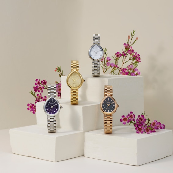 Ladiesâ Citizen Eco-DriveÂ® Rainell Analog Watch with Purple Dial (Model: Em1200-55X)