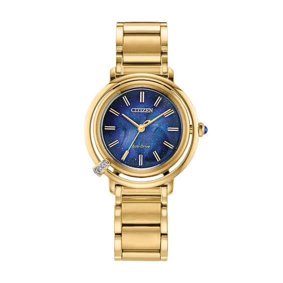 Ladies' Citizen Eco-Drive® L Arcly Diamond Accent Watch with Navy Blue Dial (Model: Em1099-57L)