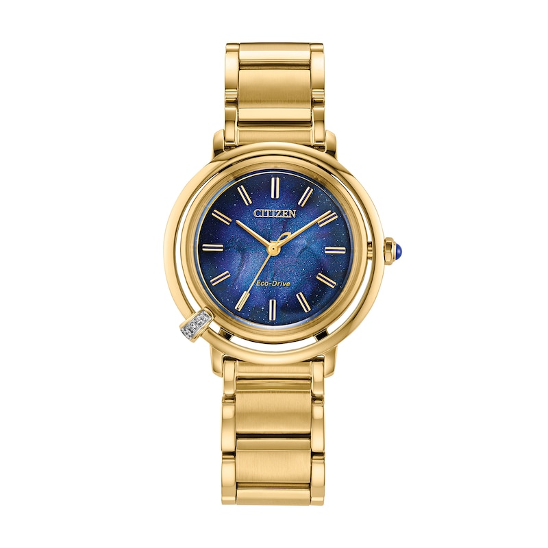 Main Image 1 of Ladies' Citizen Eco-Drive® L Arcly Diamond Accent Watch with Navy Blue Dial (Model: EM1099-57L)