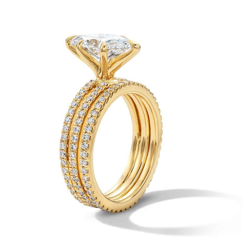 Main Image 5 of 3 CT. T.W. Marquise-Cut Certified Lab-Grown Diamond Bridal Set in 14K Gold (F/VS2)