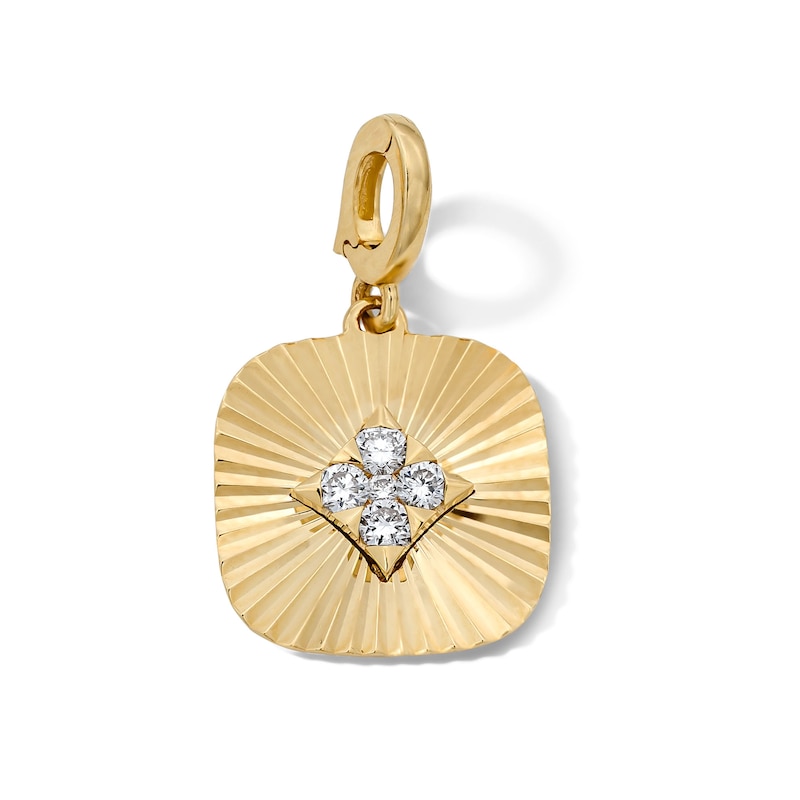 Main Image 1 of 1/8 CT. T.W. Certified Lab-Grown Diamond Necklace Charm in 10K Gold (F/VS2)