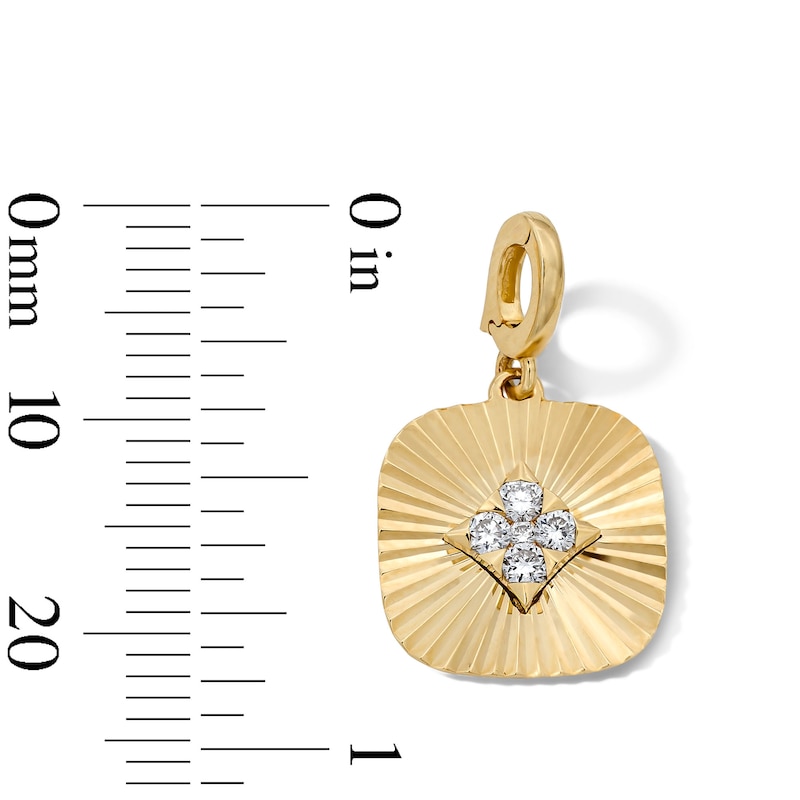 Main Image 2 of 1/8 CT. T.W. Certified Lab-Grown Diamond Necklace Charm in 10K Gold (F/VS2)