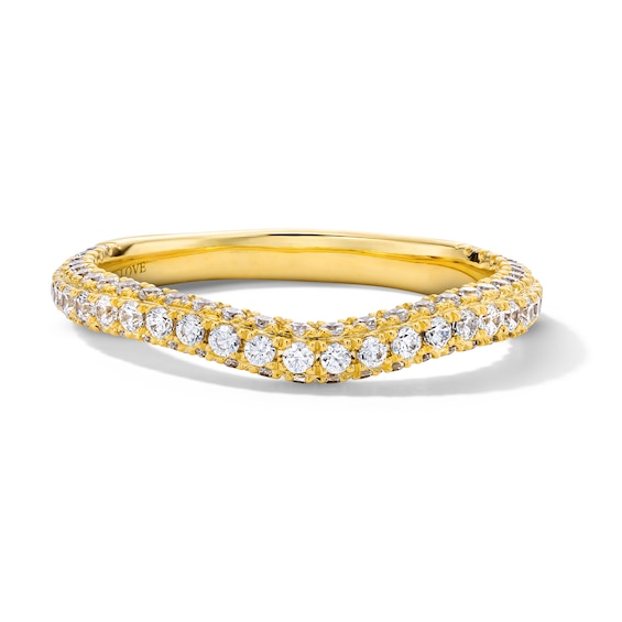 Vera Wang Love Collection 5/8 CT. T.w. Certified Lab-Grown Diamond Contour Band in 14K Gold (F/Vs2)