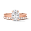 Thumbnail Image 1 of 2 CT. T.W. Oval-Cut Certified Lab-Grown Diamond Bridal Set in 14K Rose Gold (F/VS2)