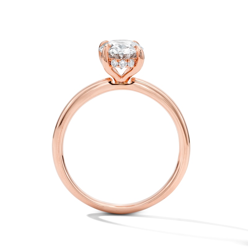 Main Image 2 of 2 CT. T.W. Oval-Cut Certified Lab-Grown Diamond Bridal Set in 14K Rose Gold (F/VS2)