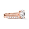 Thumbnail Image 3 of 2 CT. T.W. Oval-Cut Certified Lab-Grown Diamond Bridal Set in 14K Rose Gold (F/VS2)
