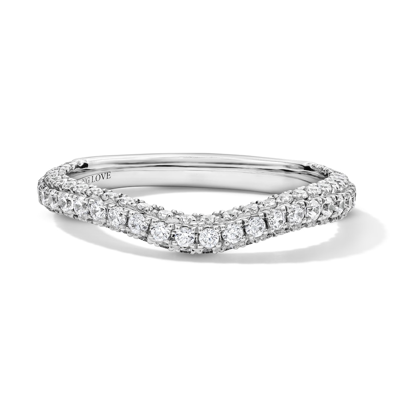 Main Image 1 of Vera Wang Love Collection 5/8 CT. T.W. Lab-Grown Diamond Contour Band in 14K White Gold (F/VS2)