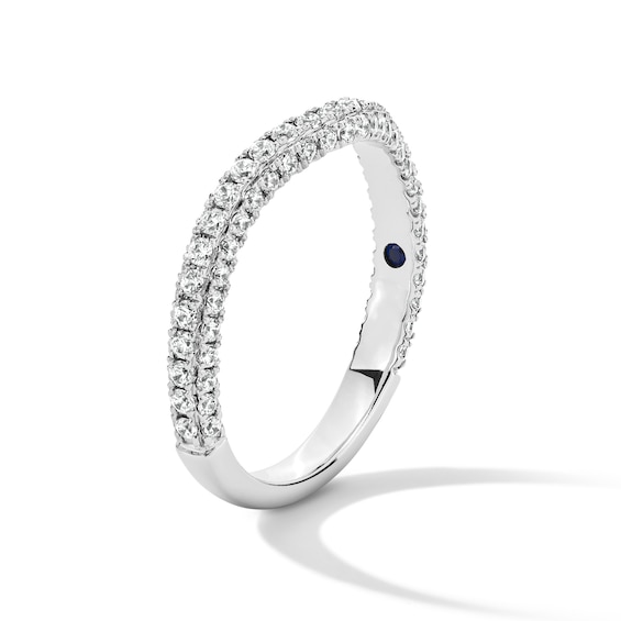 Vera Wang Love Collection 5/8 CT. T.w. Certified Lab-Grown Diamond Contour Band in 14K White Gold (F/Vs2)