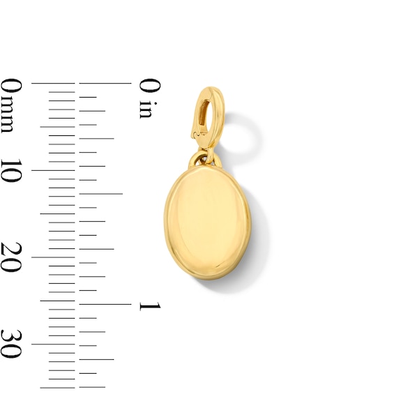 Oval Locket Necklace Charm in 10K Gold