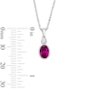 Thumbnail Image 2 of Oval Lab-Created Ruby and Lab-Grown Diamond Accent Pendant in Sterling Silver (F/VS2)