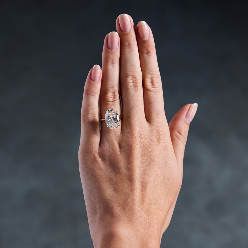 Main Image 2 of 8 CT. T.W. Oval Certified Lab-Grown Diamond Solitaire Engagement Ring in 14K Gold (F/VS2)