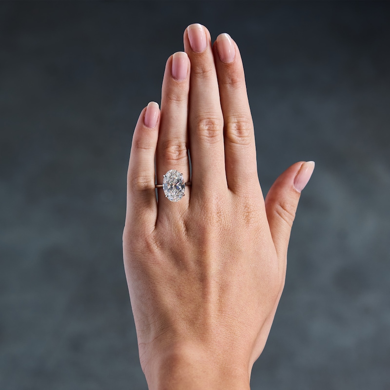 Main Image 2 of 8 CT. T.W. Oval Certified Lab-Grown Diamond Solitaire Engagement Ring in 14K White Gold (F/VS2)