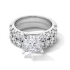 Thumbnail Image 1 of 5-1/2 CT. T.W. Princess-Cut Certified Lab-Grown Diamond Bridal Set in Platinum (F/VS2)
