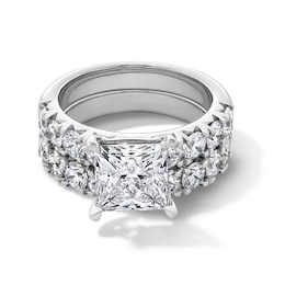 5-1/2 CT. T.W. Princess-Cut Certified Lab-Grown Diamond Bridal Set in Platinum (F/VS2)
