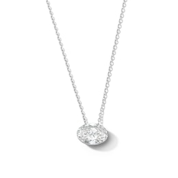 2 CT. T.W. Oval Certified Lab-Grown Diamond Solitaire Necklace in 10K White Gold (F/VS2)