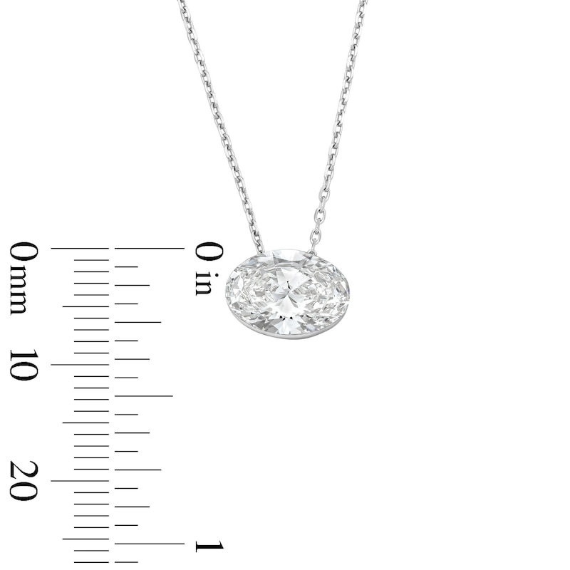 Main Image 4 of 2 CT. T.W. Oval Certified Lab-Grown Diamond Solitaire Necklace in 10K White Gold (F/VS2)