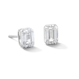 2 CT. T.W. Emerald-Cut Lab-Grown Diamond Solitaire Stud Earrings in 10K White Gold (F/VS2)
