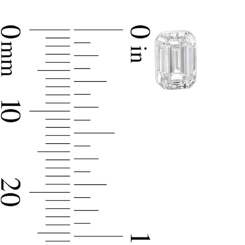 Main Image 3 of 2 CT. T.W. Emerald-Cut Lab-Grown Diamond Solitaire Stud Earrings in 10K White Gold (F/VS2)