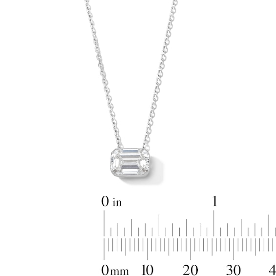 2 CT. T.w. Emerald-Cut Certified Lab-Grown Diamond Solitaire Necklace in 10K White Gold (F/Vs2)