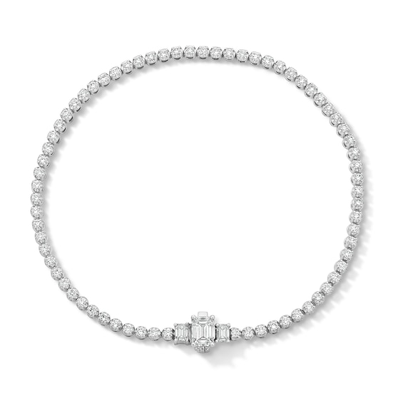 1-3/4 CT. T.w. Emerald-Cut Lab-Grown Diamond Art-Deco Tennis Bracelet in 10K White Gold (F/Vs2)