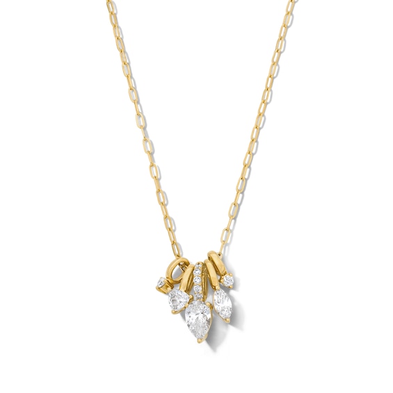 1 CT. T.w. Multi-Shape Certified Lab-Grown Diamond Pendant in 10K Gold (F/Vs2)